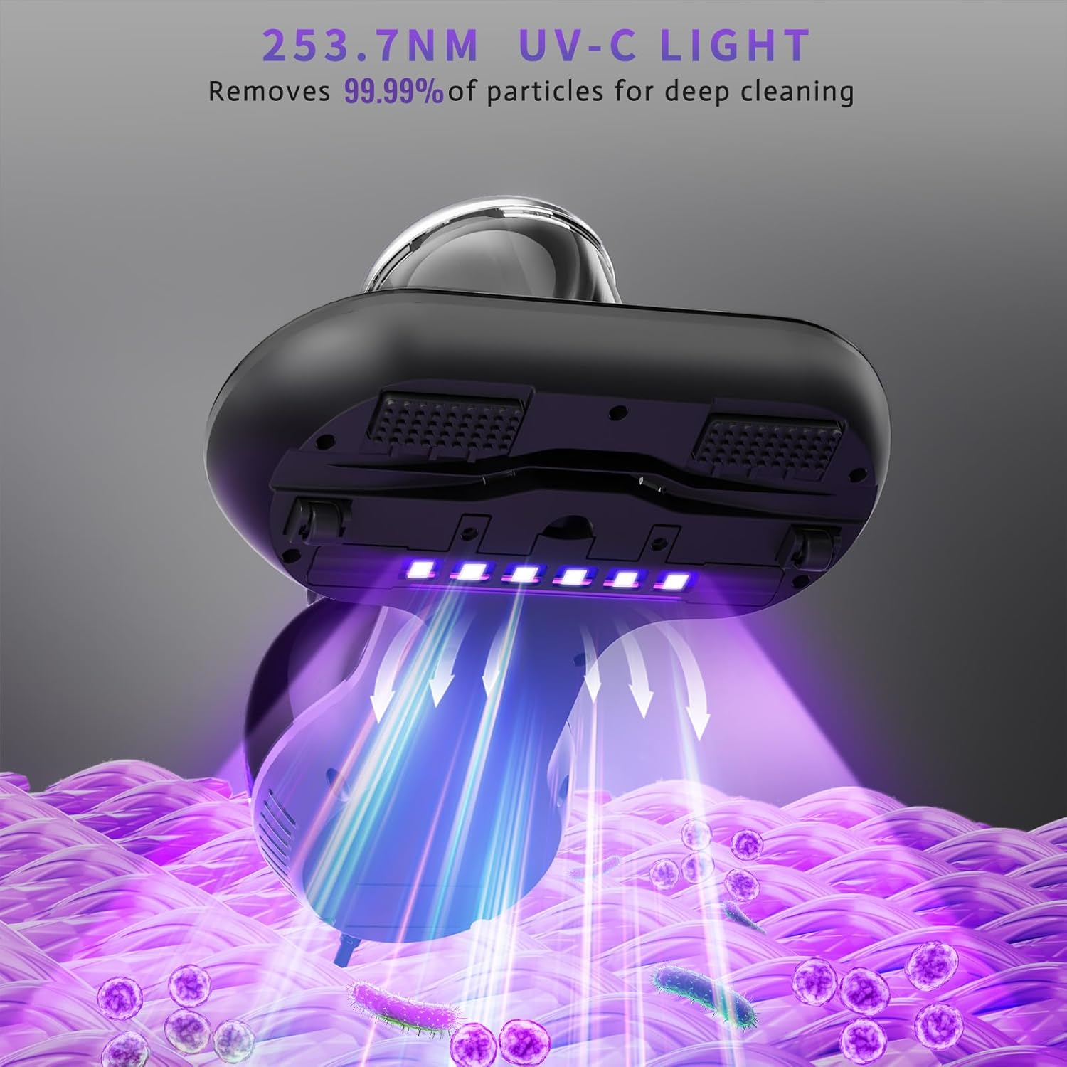 Mattress Vacuum Cleaner, Handheld UV Bed Vacuum Cleaner 16KPa & 12800 Vibrations Per/Min Upgraded