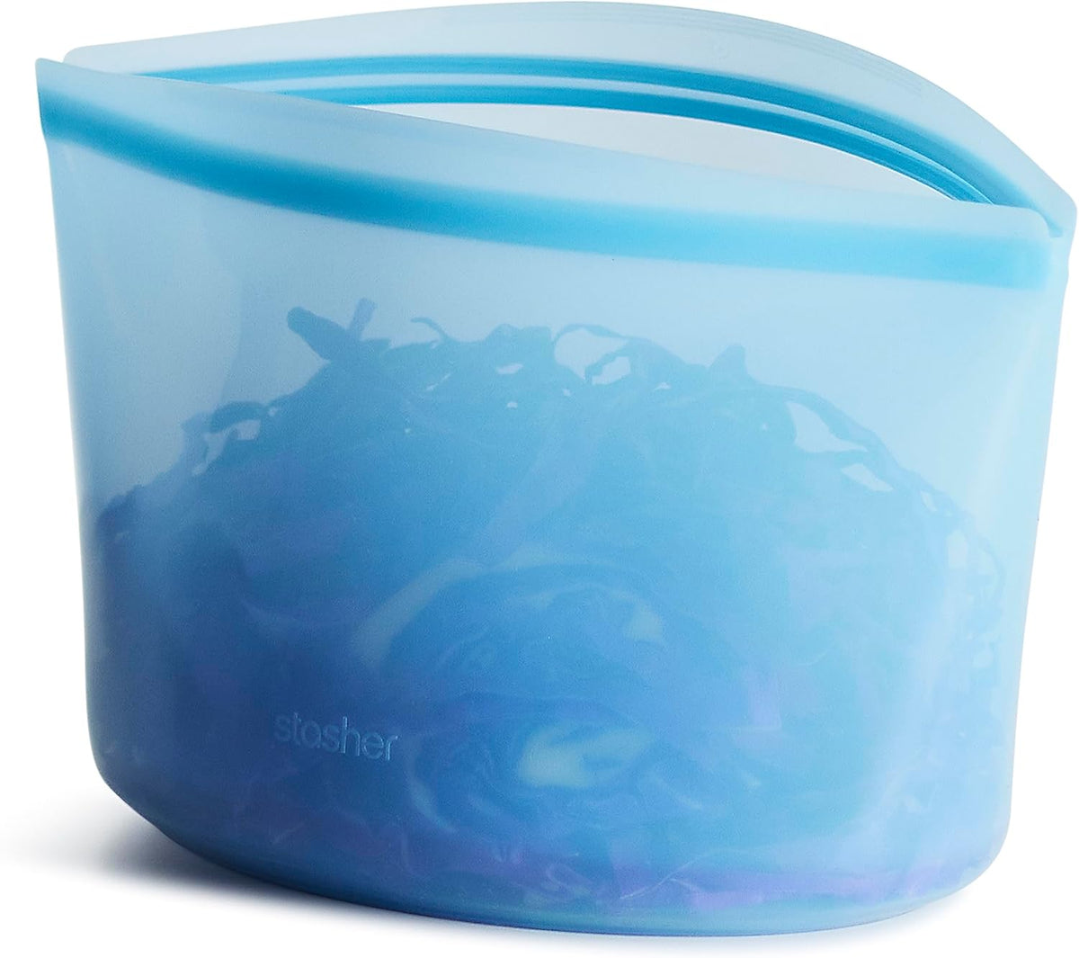 Stasher Premium Silicone Reusable Food Storage Bowl, Blue, Microwave, Sous Vide, Dishwasher, Oven