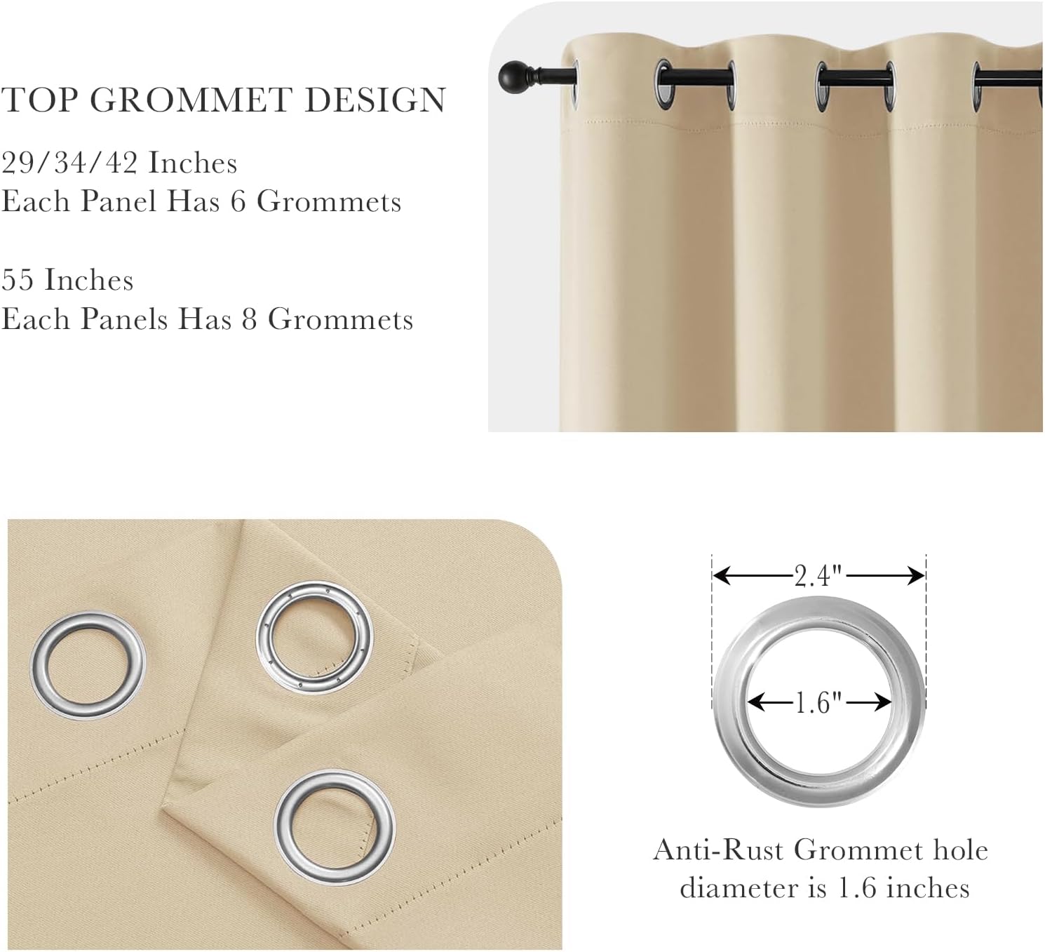 PONY DANCE RV Curtains 24 inch Length, Short Drapes for Bathroom Kitchen, Privacy Mini Camper