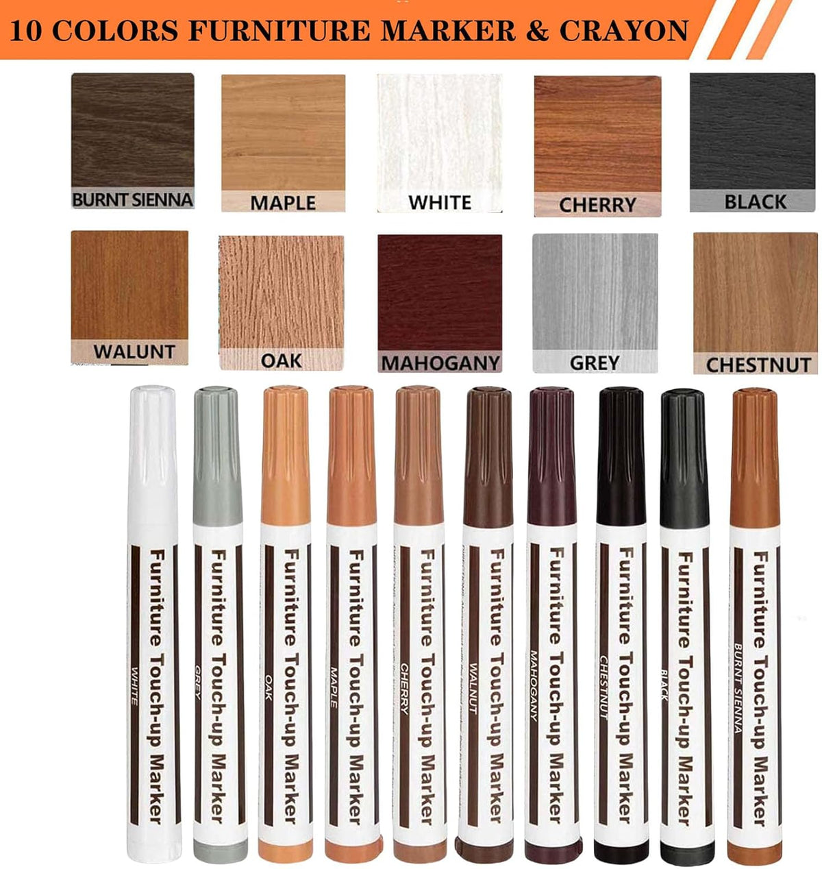 Furniture Markers Touch Up, Lifreer 21 Pcs Wood Filler Floor Scratch Repair Kits, Wood Markers and