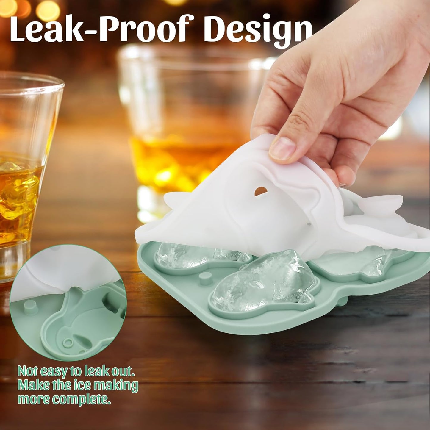 Silicone Ice Cube Tray,Penguin 3D Large Ice Cube Molds for Whiskey,Cocktails,Wine,Juice and