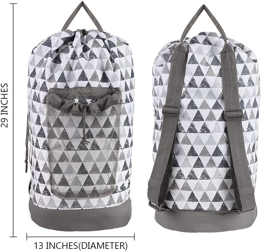 Dalykate Backpack Laundry Bag, Laundry Backpack with Shoulder Straps and Mesh Pocket Durable Nylon