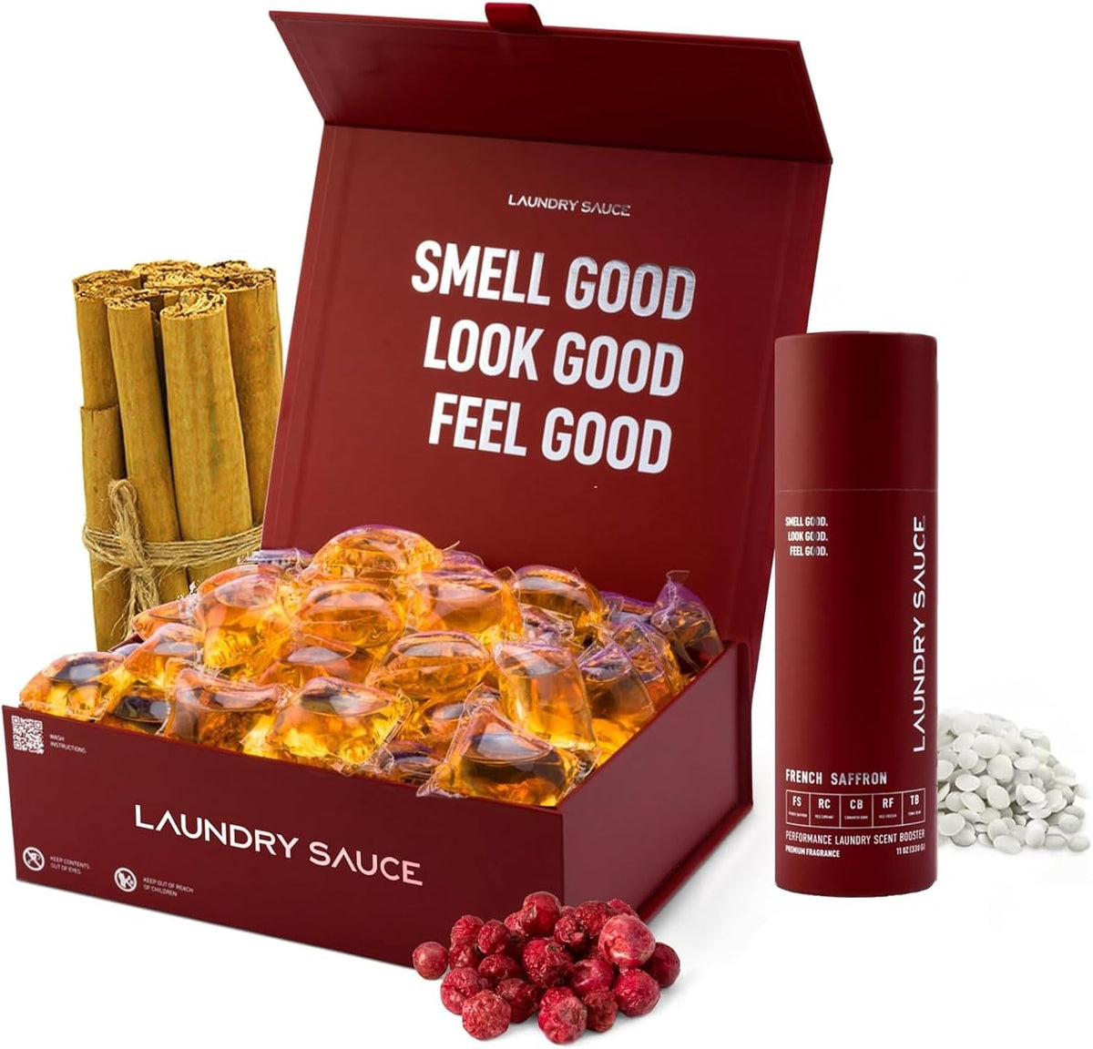 Laundry Sauce - Luxury Scented Laundry Detergent Pods & Scent Booster Bundle (French Saffron)
