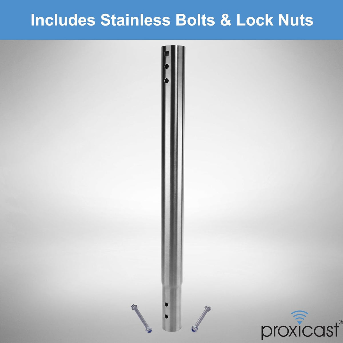 12 inch Stainless Steel Extension Pole for Proxicast J-Max Antenna Mounts (ANT-800-X12)