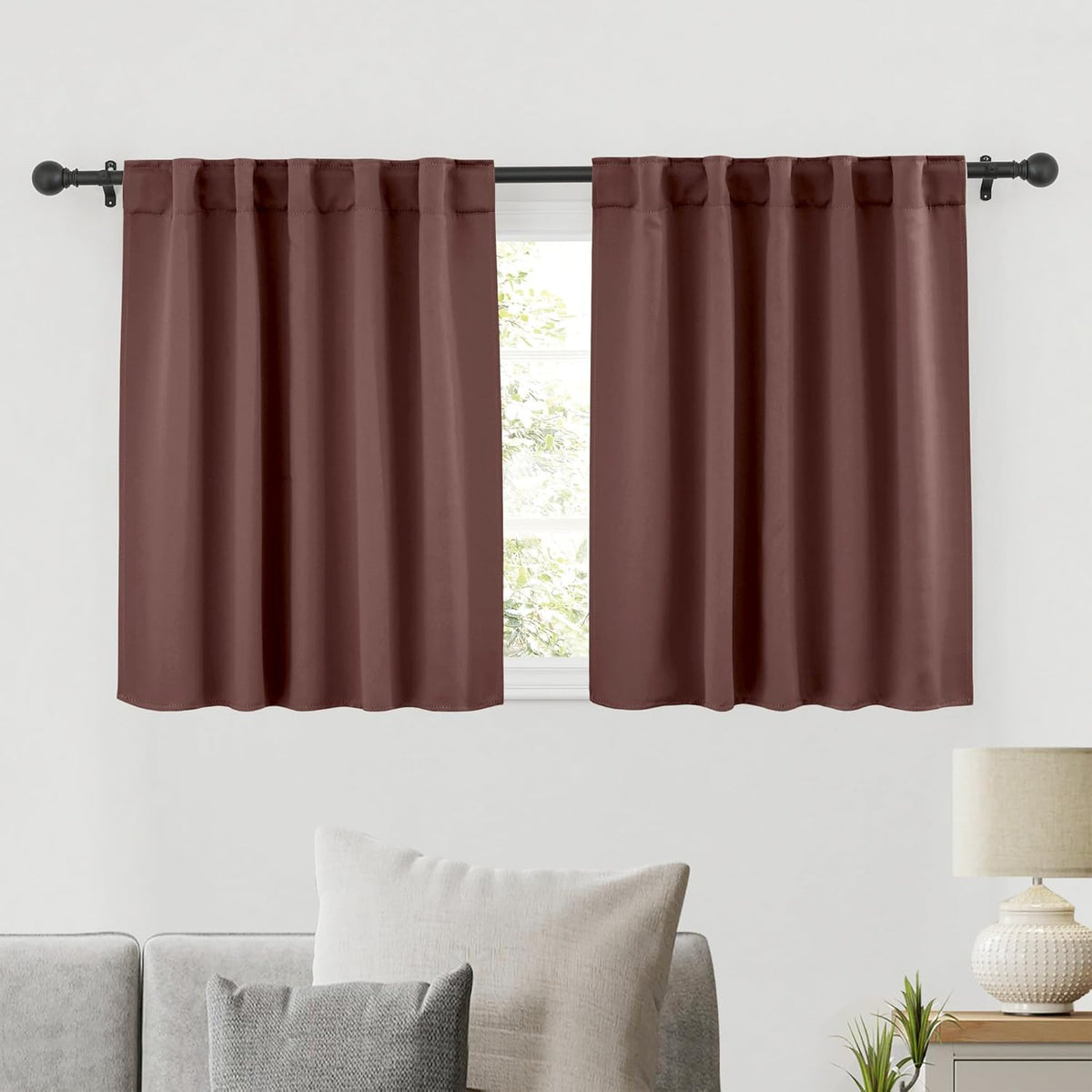 RYB HOME Blackout Curtains for Bedroom, Small Windows Shades Thermal Insulating Privacy Drapes for