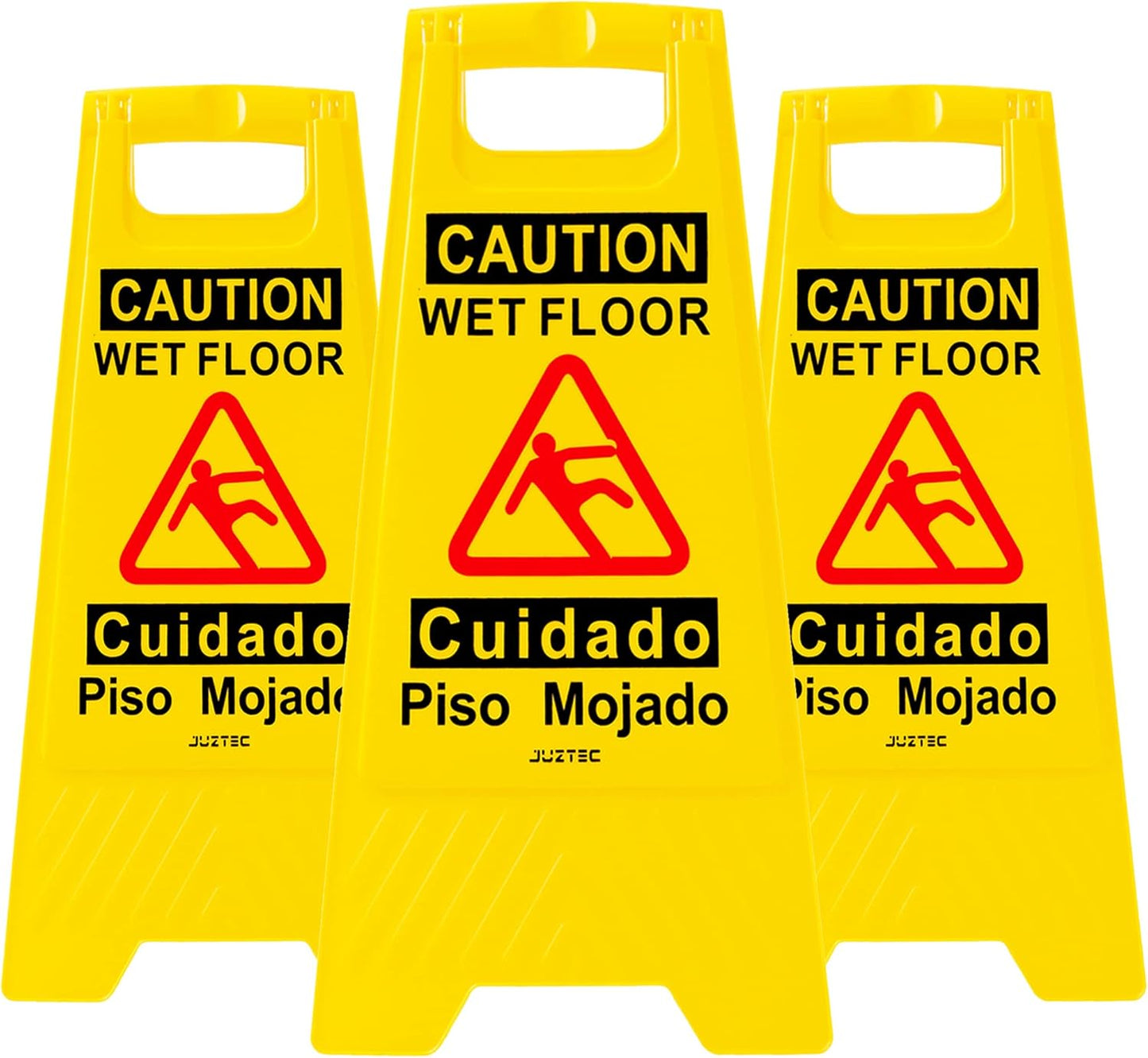 Wet Floor Sign 3 Pack - Caution Wet Floor Signs Commercial for Safety Precautions | Visible Yellow