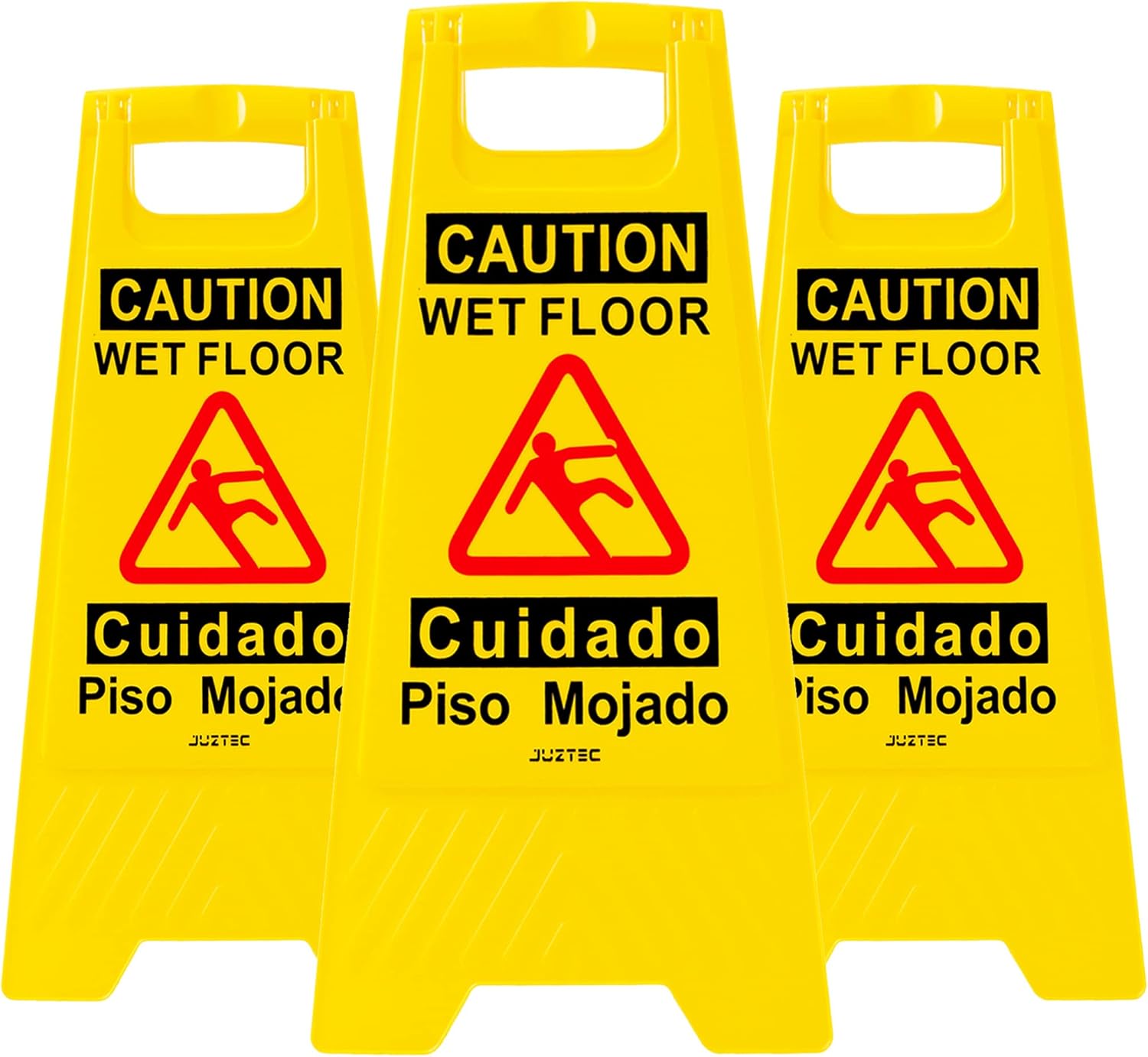 Wet Floor Sign 3 Pack - Caution Wet Floor Signs Commercial for Safety Precautions | Visible Yellow