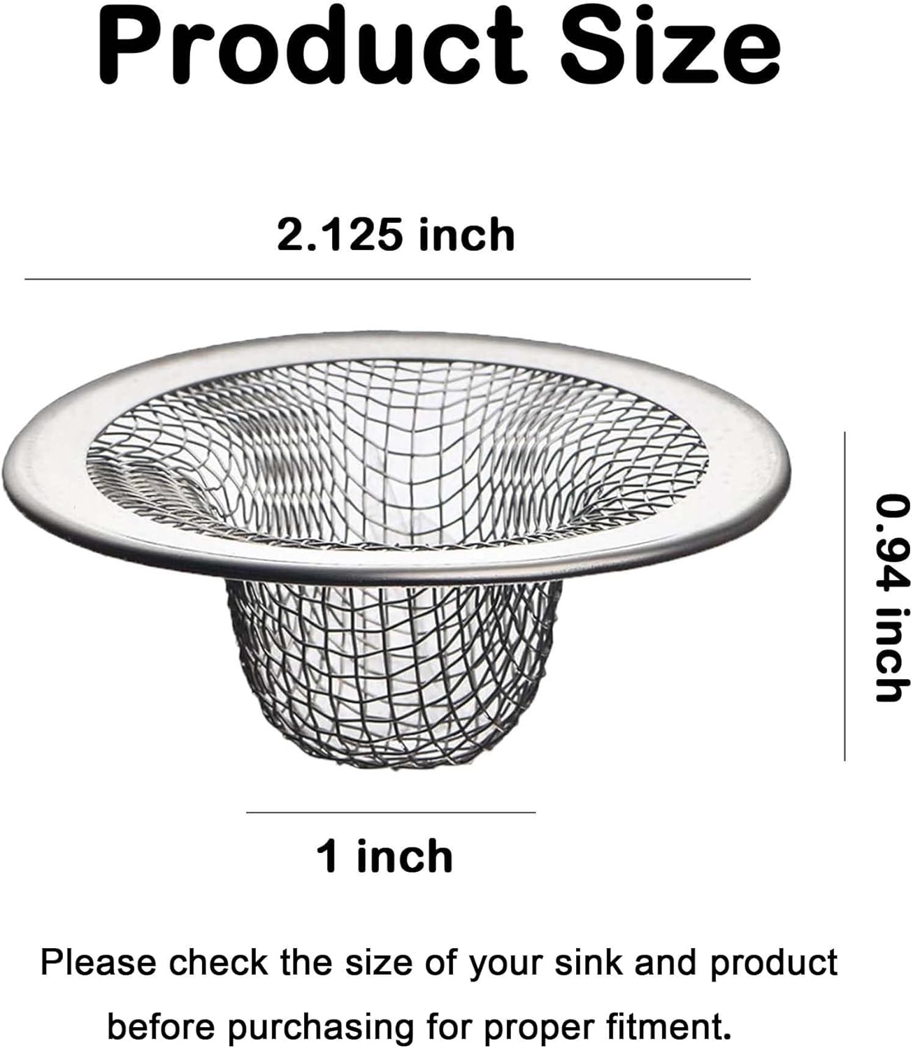 20Pcs Small Drain Mesh Basket, 2.125'' Bathroom Sink Drain Strainer Screen Mesh Sink Strainer Hair