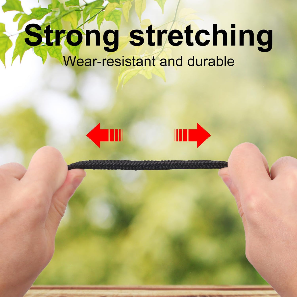 500 Feet 1/4 Inch Black Polyester Rope, 6 mm Polypropylene Utility Rope for Kayaking, Camping, Home