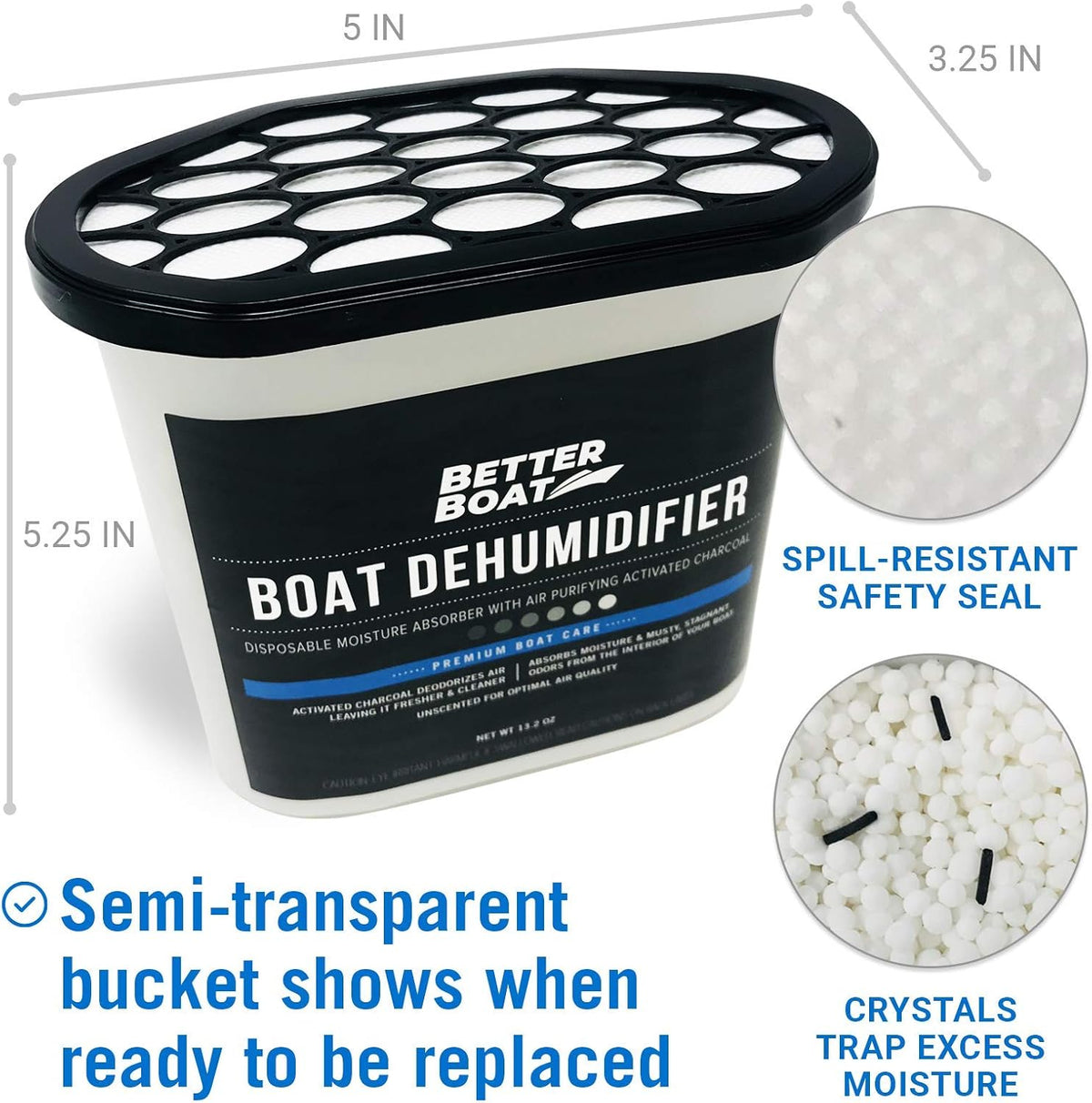 Moisture Absorber and Boat Dehumidifier, Charcoal Odor Remover for Damp Smell and Humidity