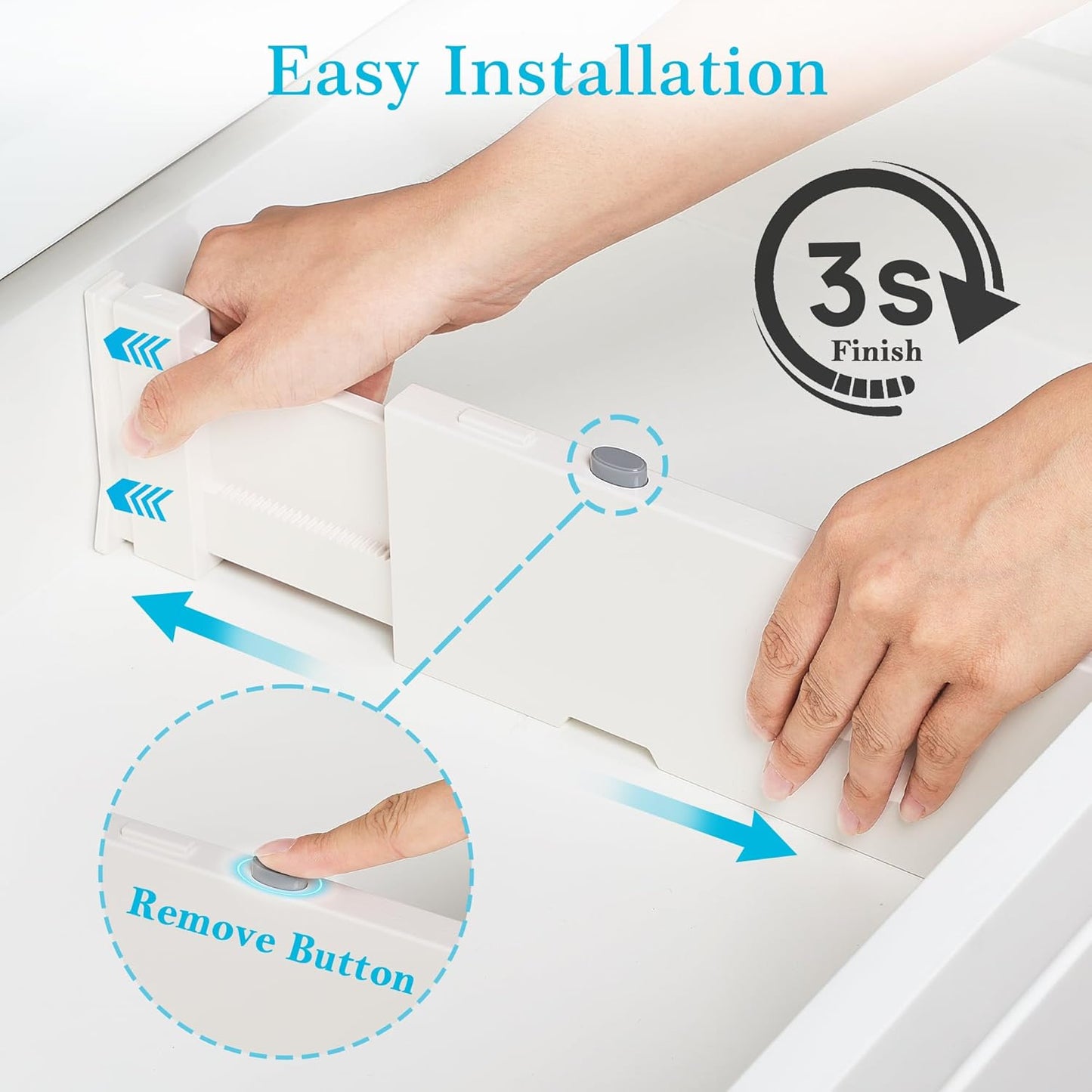 Vtopmart Drawer Dividers for Clothes 8 Pack, Adjustable 4" High Expandable from 11.6"-17" Dresser