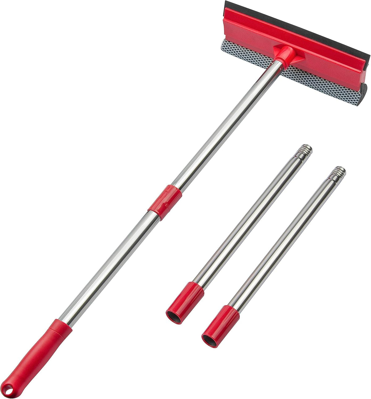 DSV Standard Window Squeegee, 2-in-1 Window Cleaner with 55" Extension Poles, Window Washing Kit