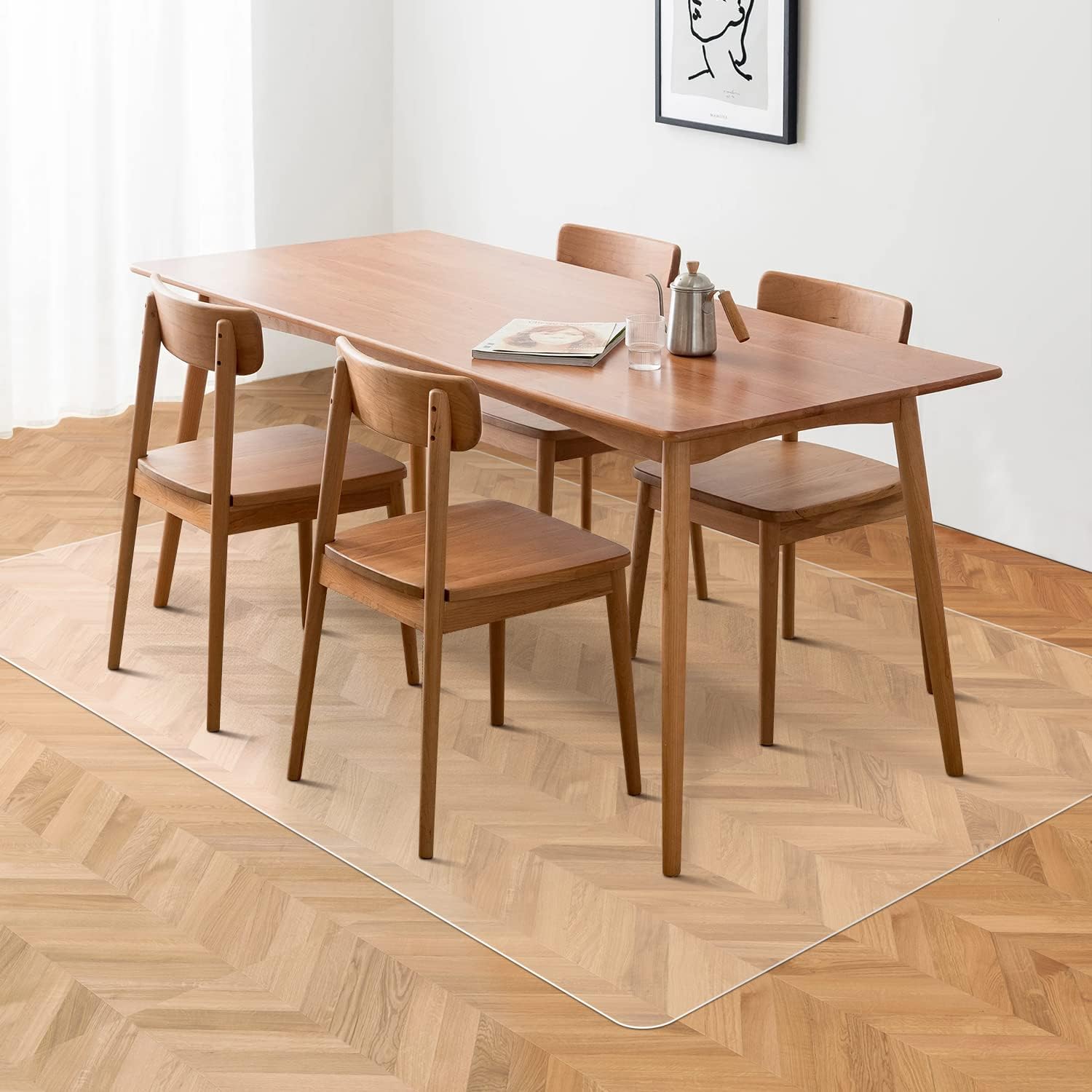 Clear Chair Mat, 3'×5'Floor Mats for Home, Durable Non-Slip Hard Floor Protector, PVC Waterproof
