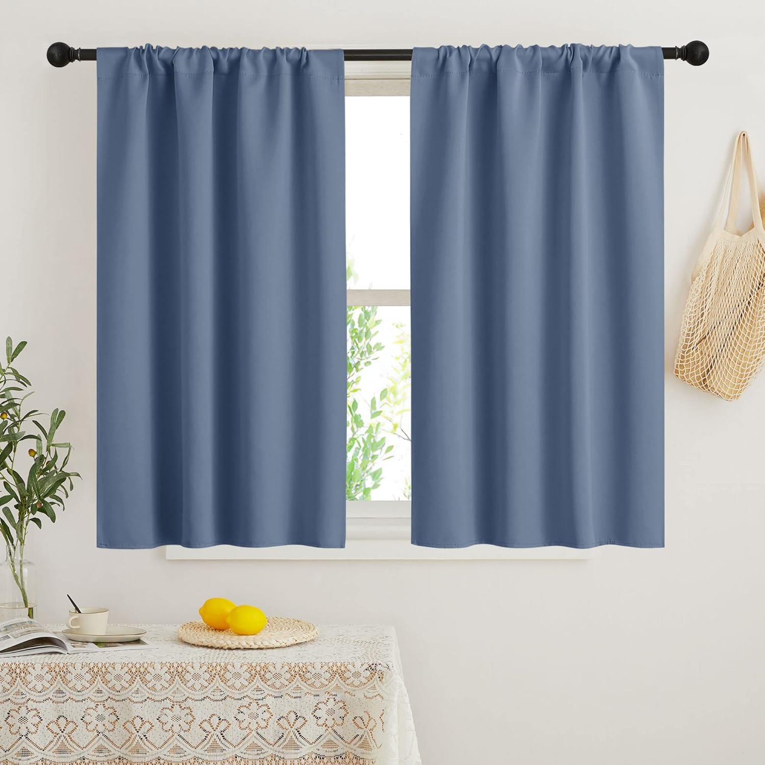 RYB HOME Small Window Curtains Blackout - Privacy Energy Saving Insulating Curtains Blinds for
