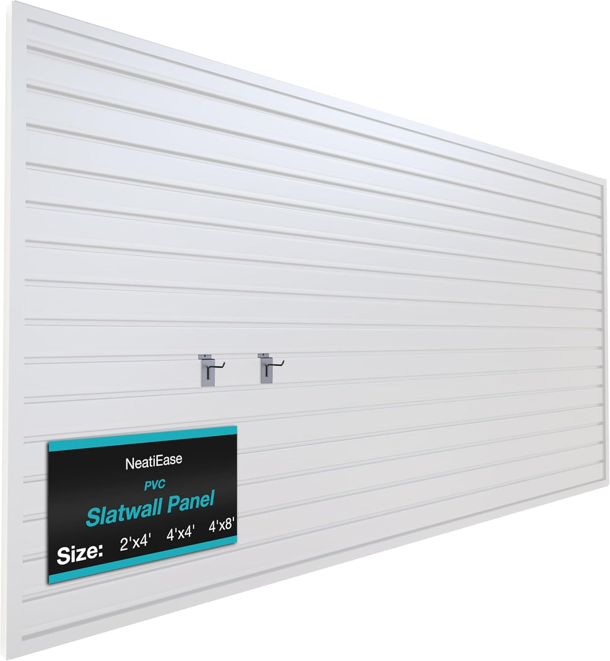 NeatiEase Slatwall Panel Wall Storage Systems, 4 x 8ft Slat Wall Paneling Garage Wall Organizer