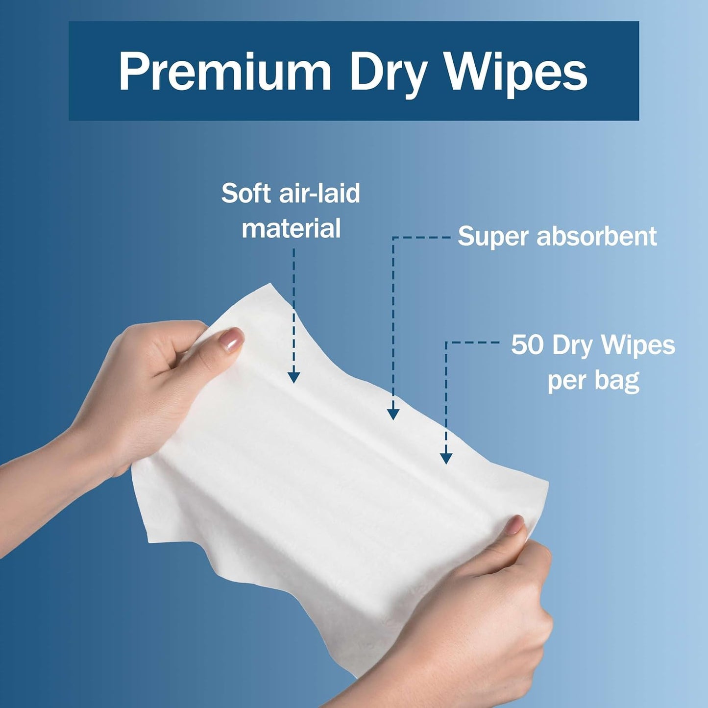 Dry Wipes for Adults - Case of 800 Unscented Disposable Washcloths - 10" x 13" Non Woven Wipes for