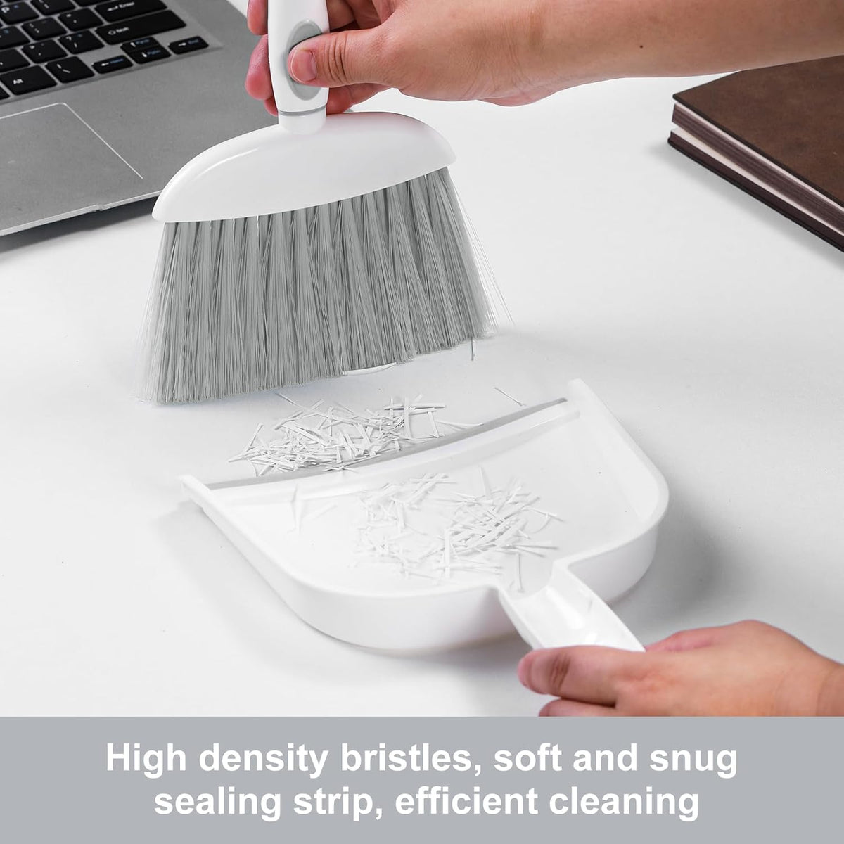NACENA Small Dust Pan and Brush Set, Mini Broom and Dustpan Set Small Hand Broom and Brush Combo