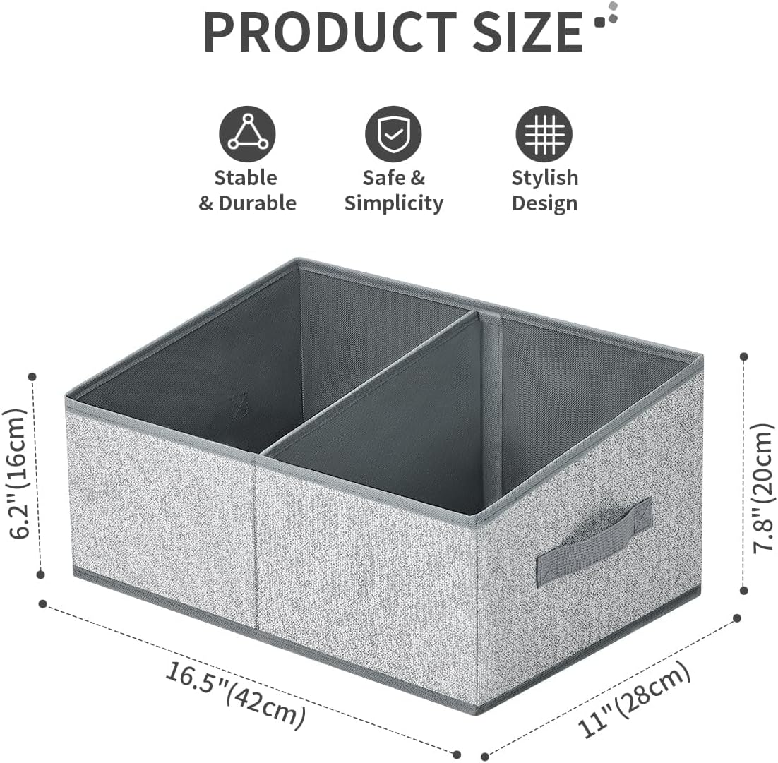 DIMJ Closet Storage Bins, 5 Pack Storage Baskets for Shelves, Foldable Closet Organizer with