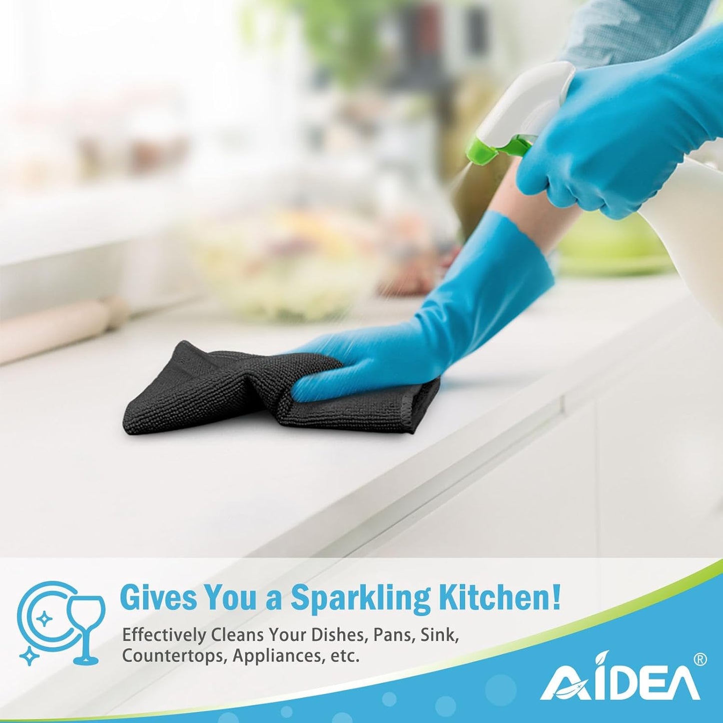 AIDEA Microfiber Cleaning Cloth 100PK, Soft Microfiber Towels for Cars, Absorbent Cleaning Rags
