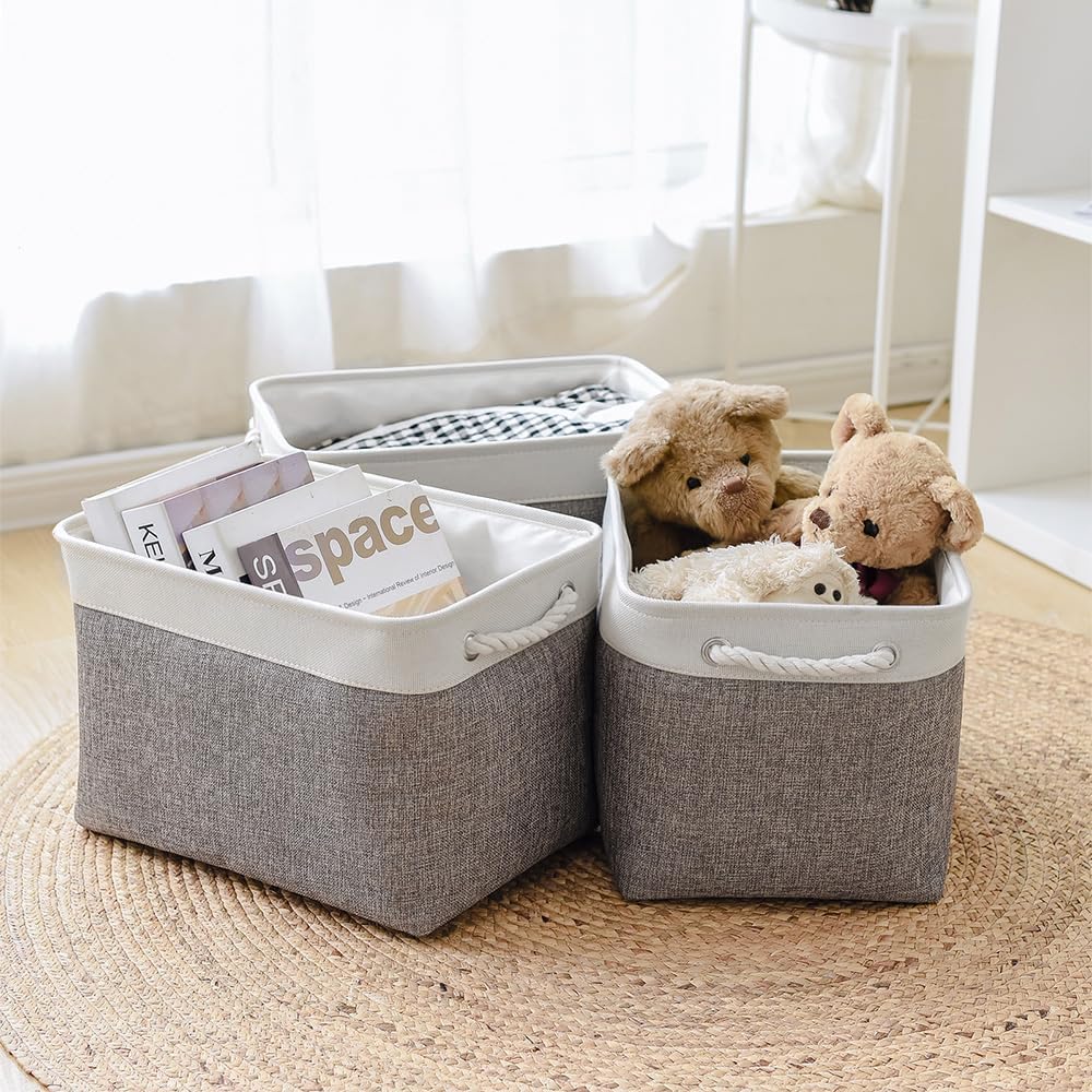 TheWarmHome Organization and Storage Basket for Organizing - 3 Pack 16x12x12 inch Cube Storage Bin