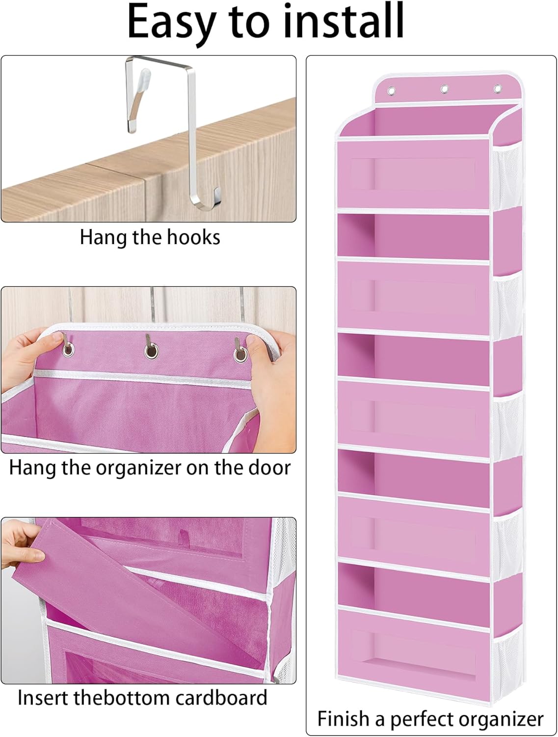 Over The Door Organizer, 5 Shelves Closet Door Hanging Organizer with 10 Mesh Pockets, Nursery