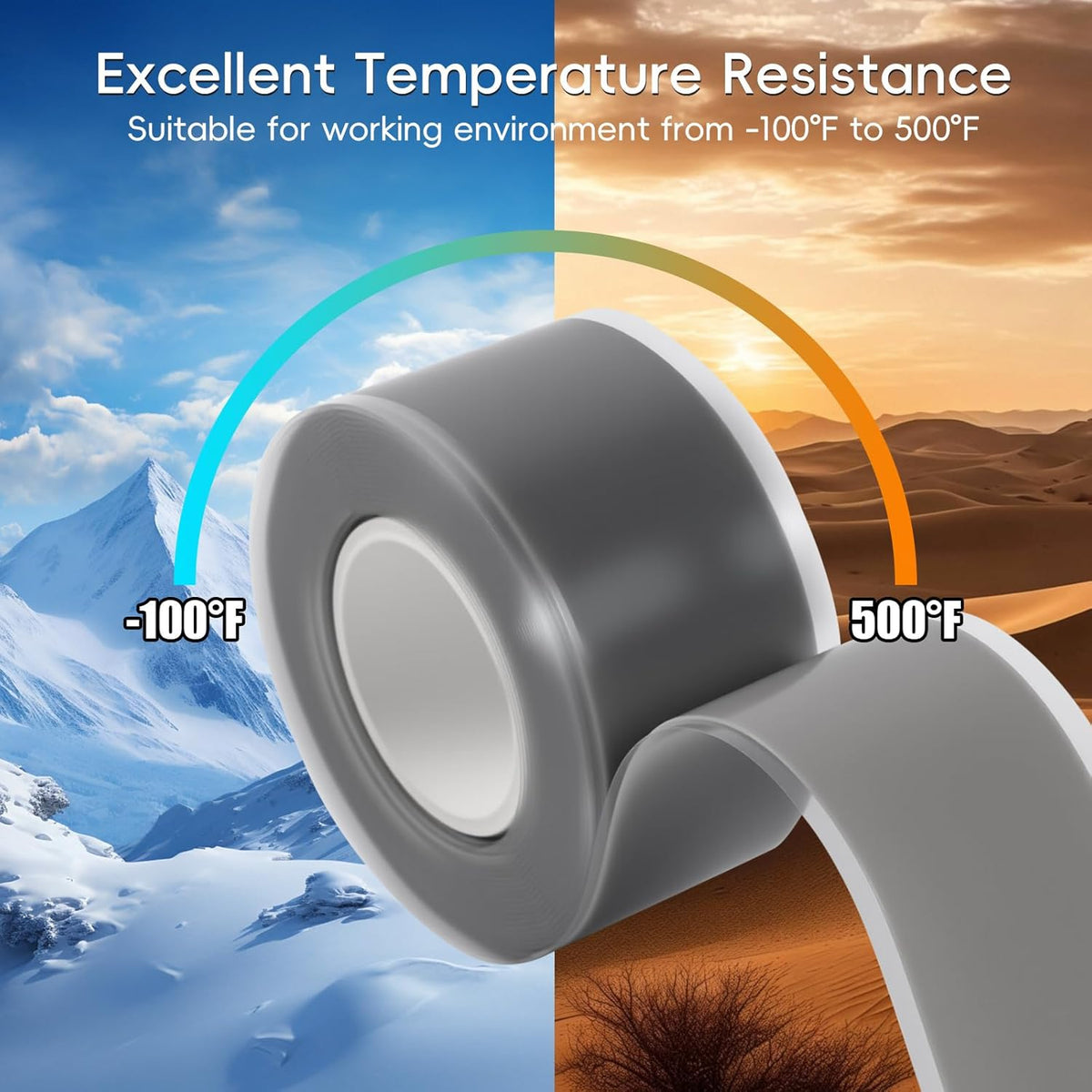 Self Fusing Silicone Tape 4 Rolls 1 in x 10' Grey Waterproof Rescue Tape Rubber Leak Silicone
