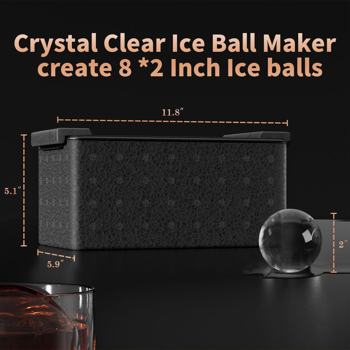 Clear Ice Ball Maker for Whiskey: FDDBI Circle Ice Cube Tray Make 2Inch Ice Sphere - Clear Ice Cube