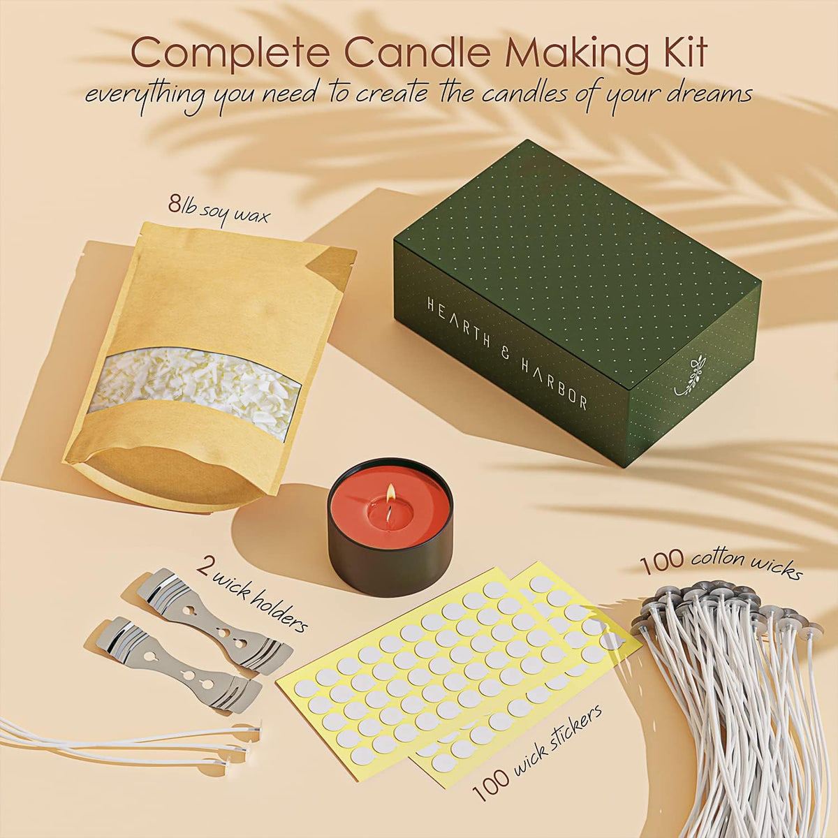 Hearth & Harbor Soy Candle Wax for Candle Making - Natural Soy Wax for Candle Making 8 lb Bag