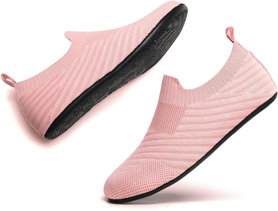 QZKDM Lightweight Slip on Grip Indoor House Slippers Barefoot Non Slip Home Exercise Yoga Shoes for