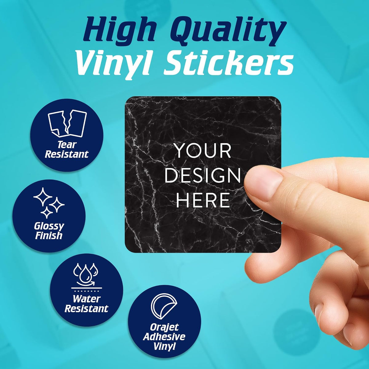 100 Custom Vinyl Stickers - Upload Your own Image, Text, Design, Logo - Personalized Logo Labels