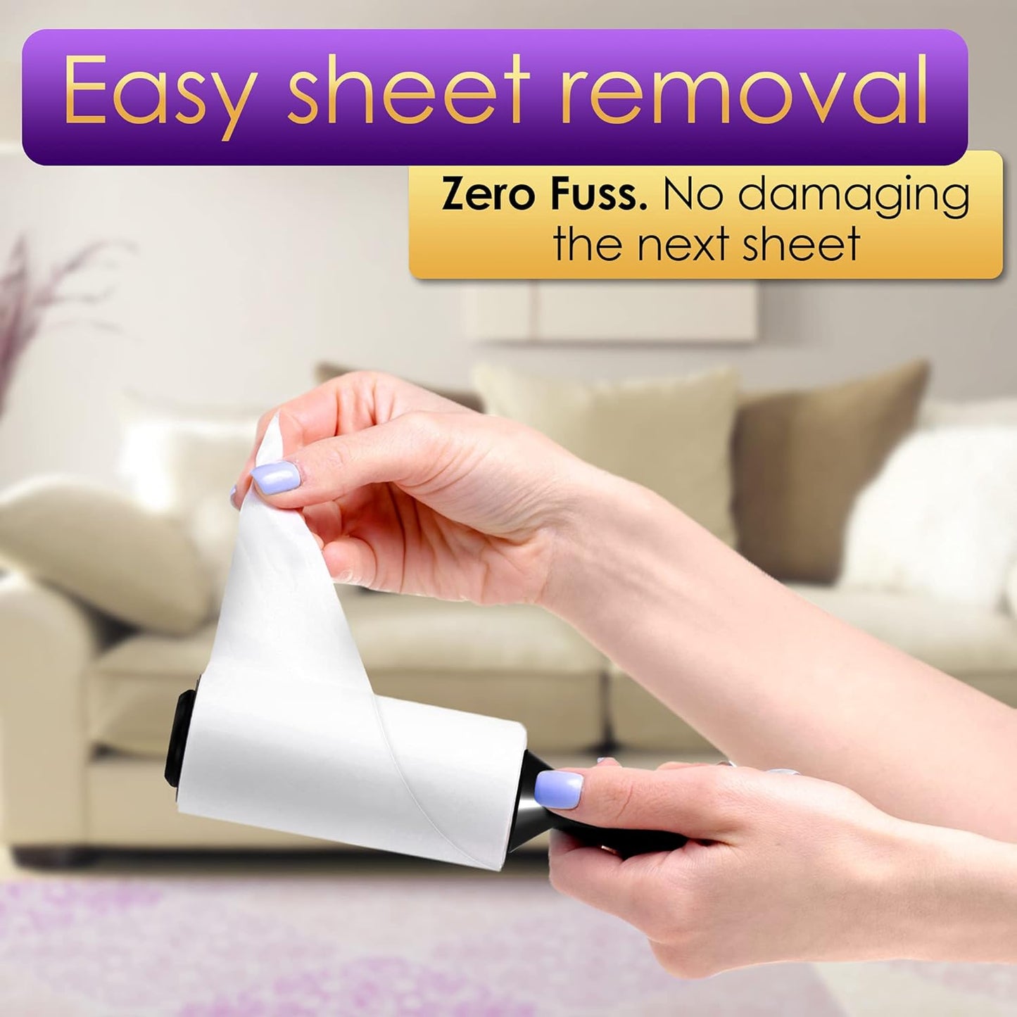 Lint Rollers Value Pack of 450 Sheets / 5 Refills, Sticky Roller, Lint Remover for Dog, Cat, Pet
