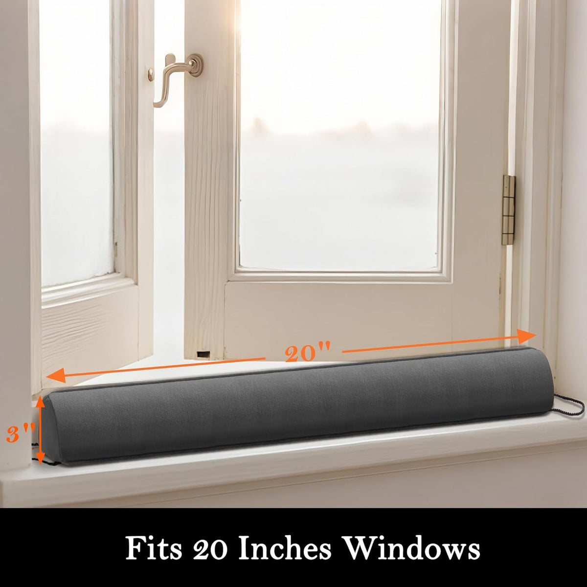 Sunolga 20" Door Draft Stopper Blocks Hot and Cold Air with Removable Washable Cover for Gaps Up to