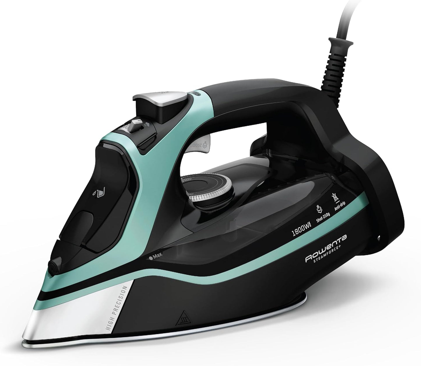 Rowenta Steam Force Stainless Steel Soleplate Steam Iron for Clothes, 400 Microsteam Holes, 1800