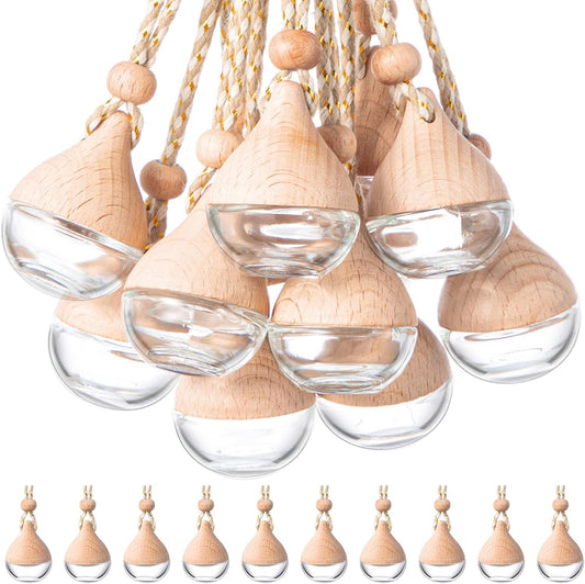 BBTO 50 Pcs Hanging Car Air Freshener Car Diffuser Bottles Empty Glass Perfume Bottle Freshener
