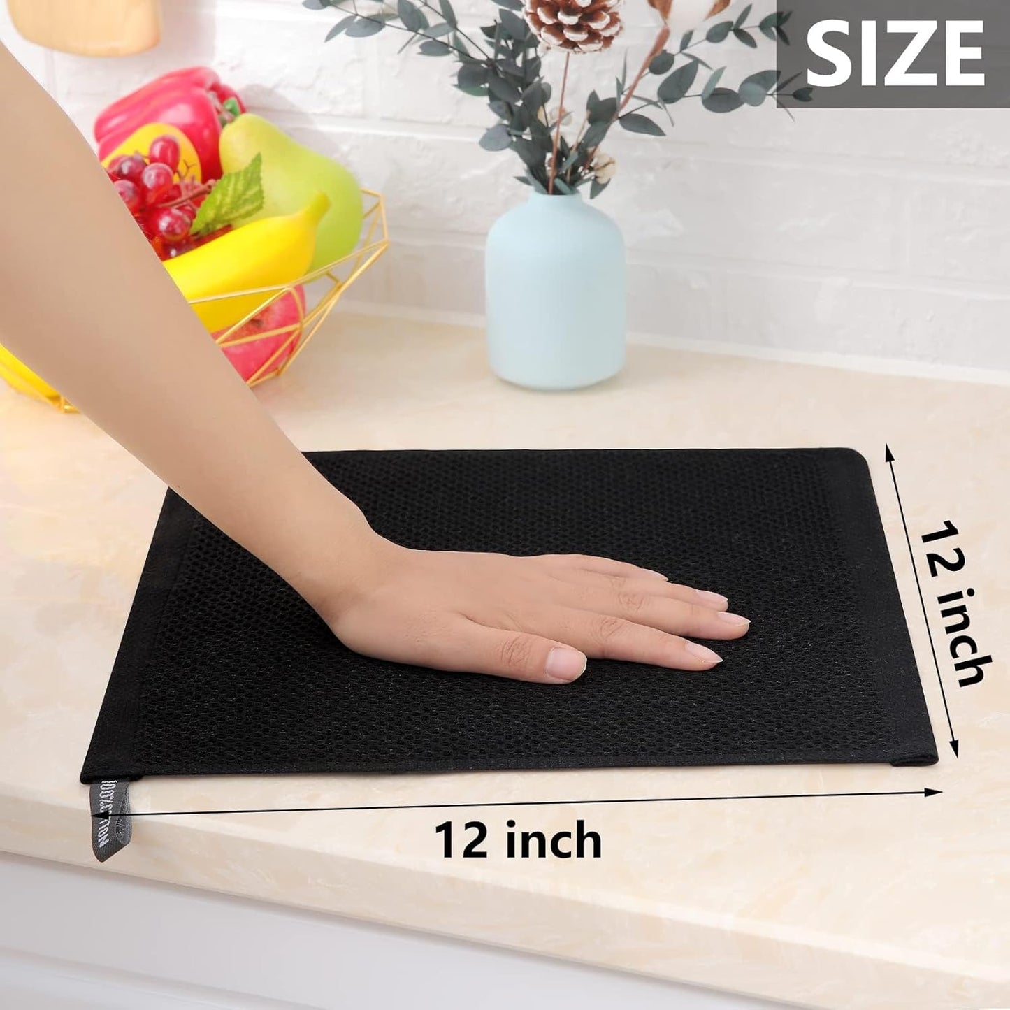 Homaxy 100% Cotton Waffle Weave Kitchen Dish Cloths, Ultra Soft Absorbent Quick Drying Dish Towels