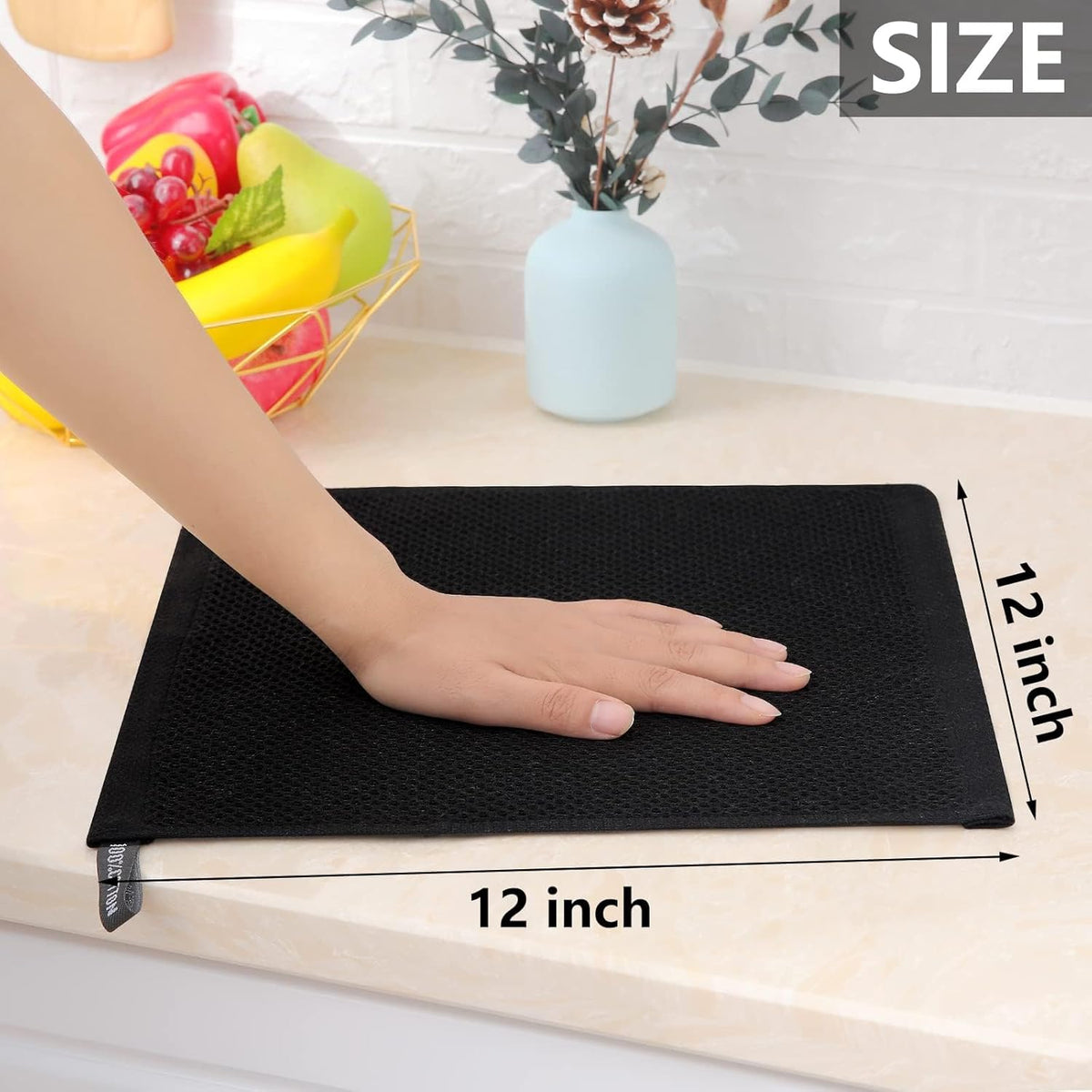 Homaxy 100% Cotton Waffle Weave Kitchen Dish Cloths, Ultra Soft Absorbent Quick Drying Dish Towels
