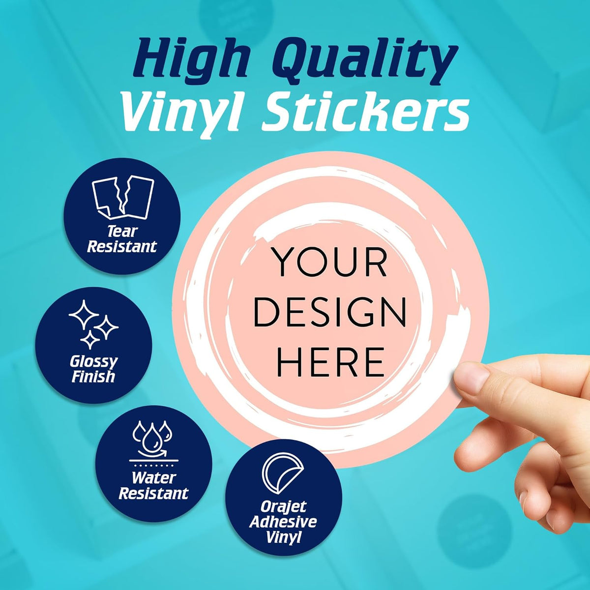 100 Custom Vinyl Stickers - Upload Your own Image, Text, Design, Logo - Personalized Logo Labels