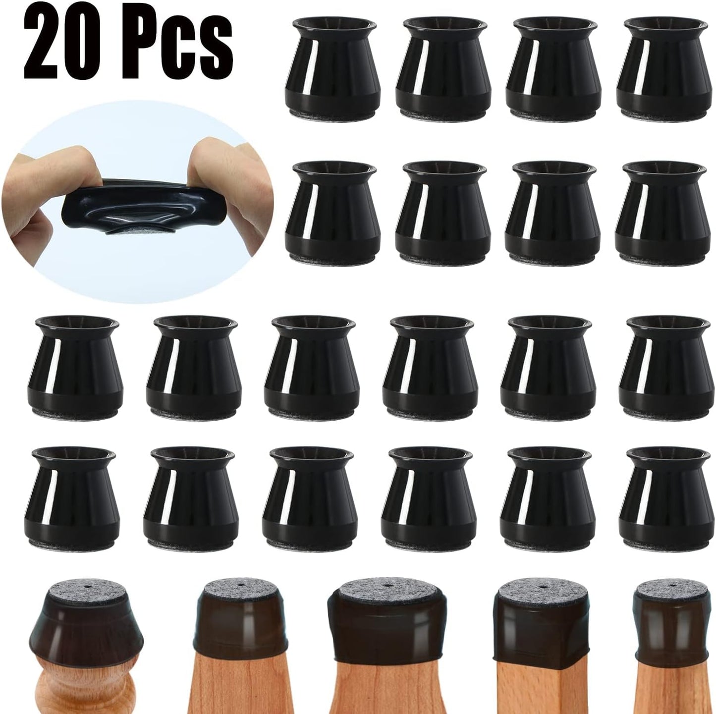 BUMACO Chair Leg Floor Protectors Chair Leg Protectors for Hardwood Floors Silicone Pads Covers to