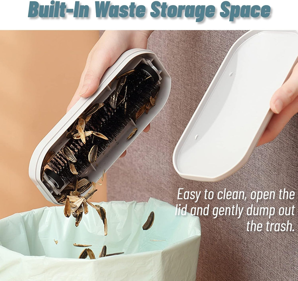 Handheld Crumb Sweeper, Carpet Sweeper Cleaner with Garbage Collection Nutshell Soft Debris