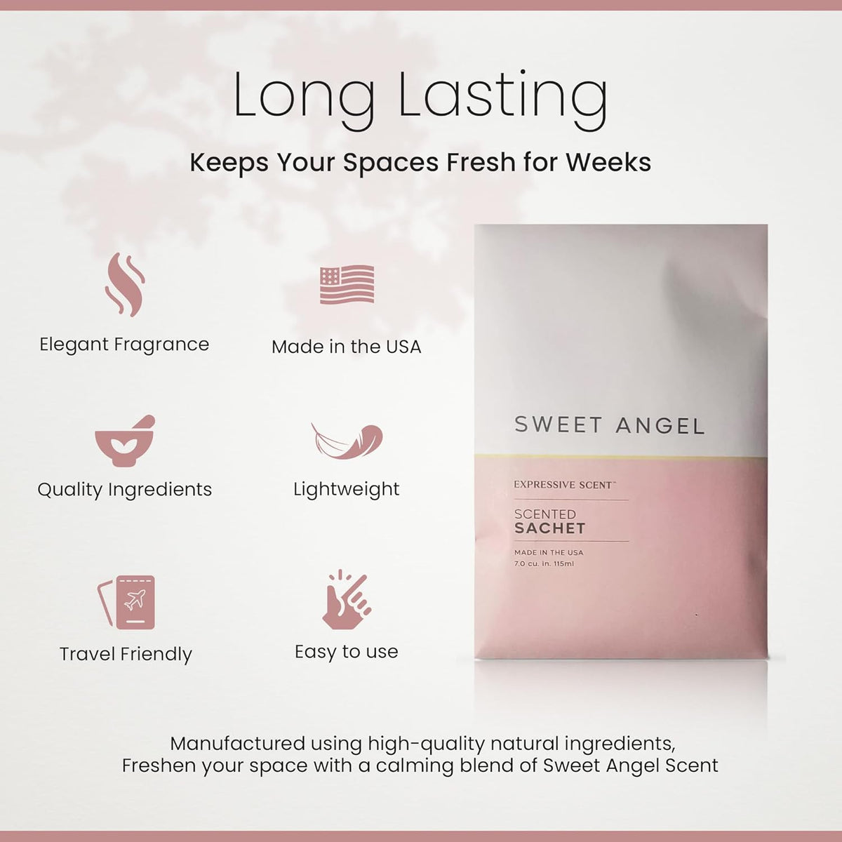 Expressive Scent 6 Pack Sachet (Sweet Angel) Long Lasting Home Fragrance for Drawers Dressers