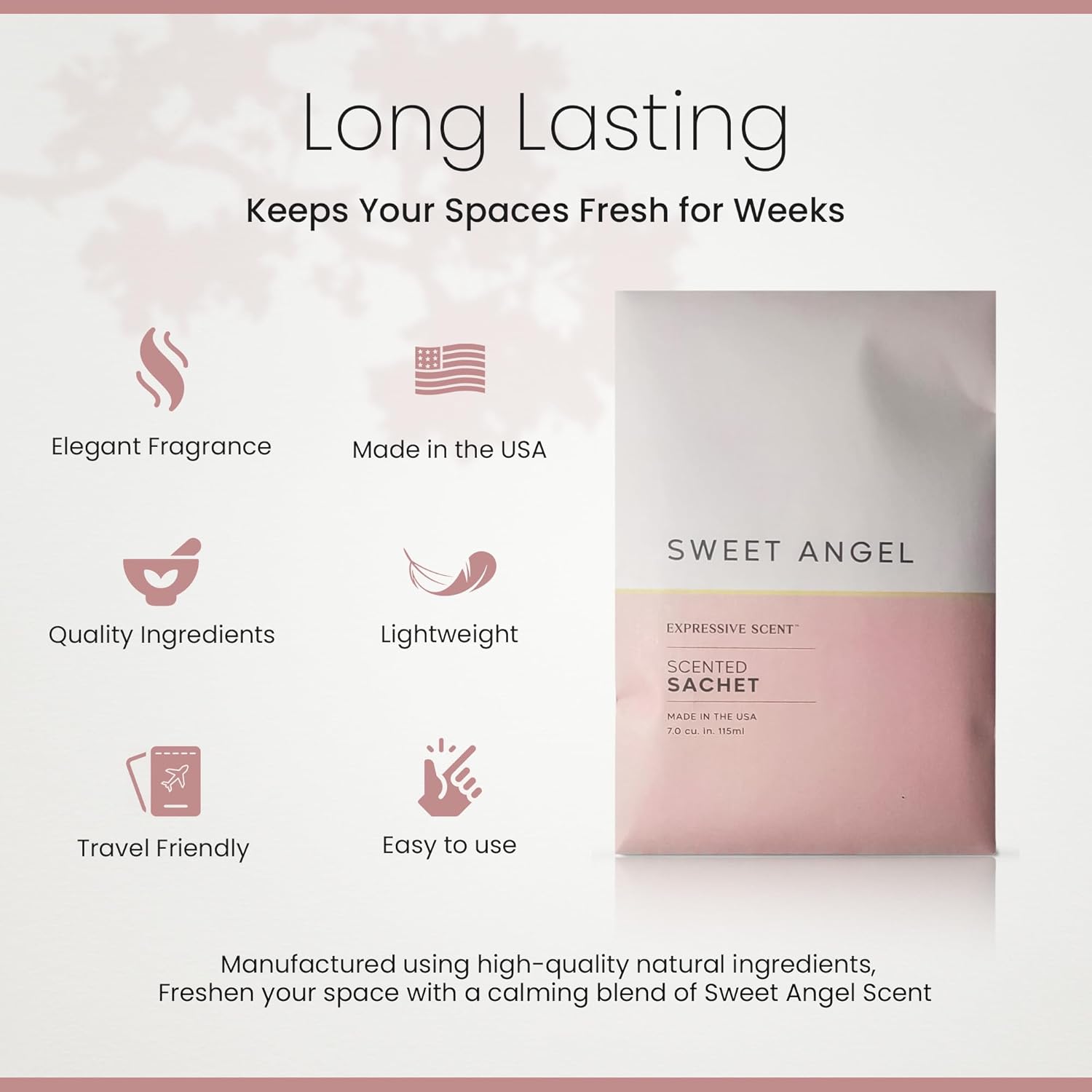 Expressive Scent 6 Pack Sachet (Sweet Angel) Long Lasting Home Fragrance for Drawers Dressers