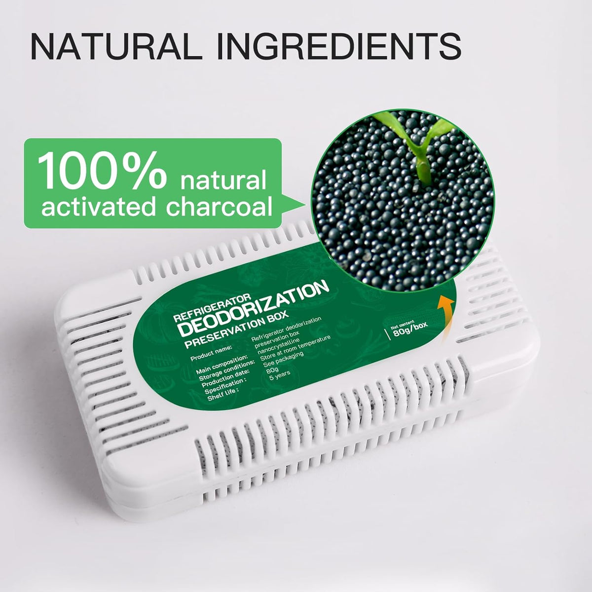 6 Pack Fridge Deodorizer, Refrigerator and Freezer Deodorizer Odor Eliminator Reusable, Unscented