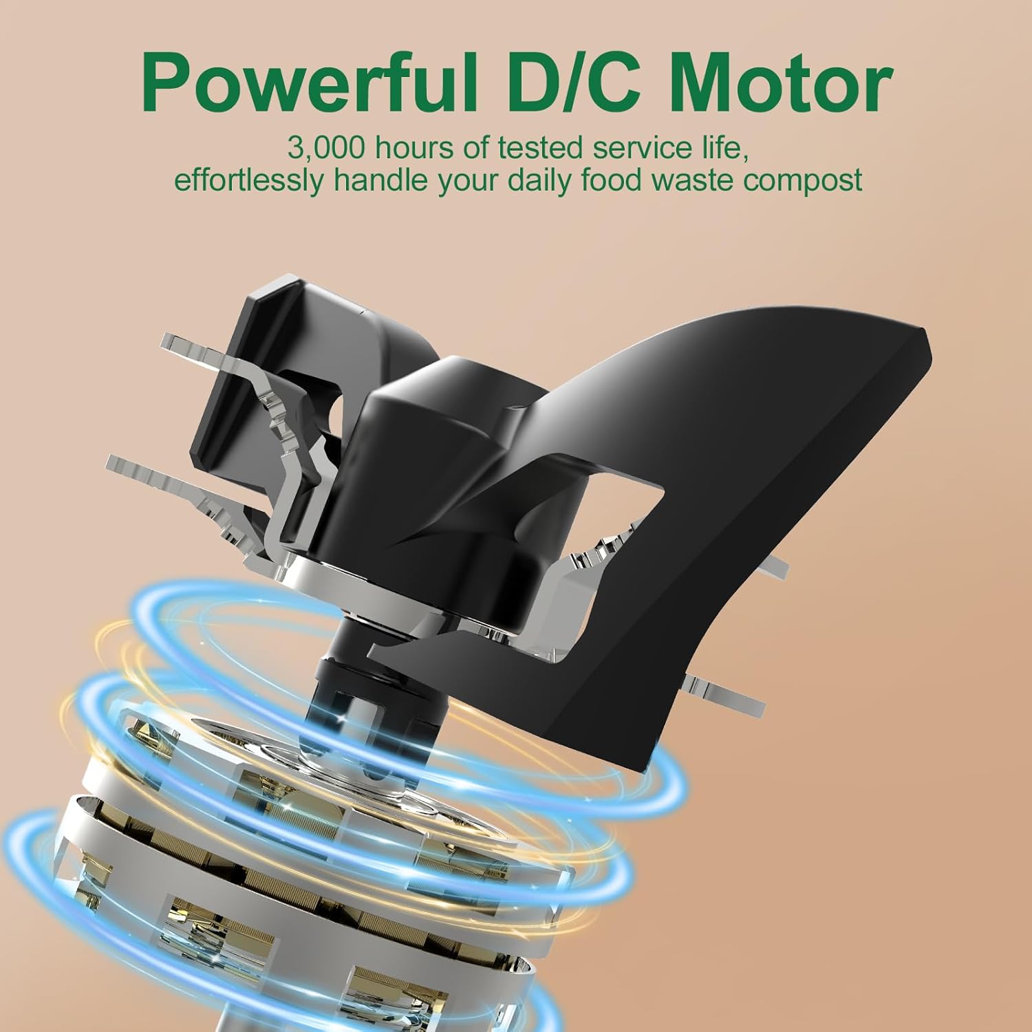 3L Electric Composter for Kitchen, Countertop Compost bin, One Touch Smart Model Handle Kitchen