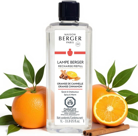 Maison Berger - Orange Cinnamon - Lampe Berger Fragrance Refill for Home Fragrance Oil Diffuser