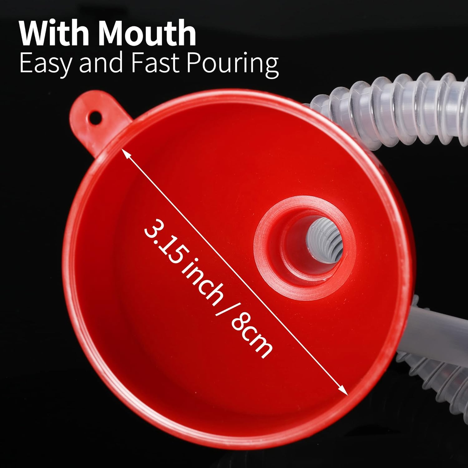 Small Flexible Fuel Funnel with Long Hose Plastic Wide Mouth Filling Funnel Car Funnel for Engine
