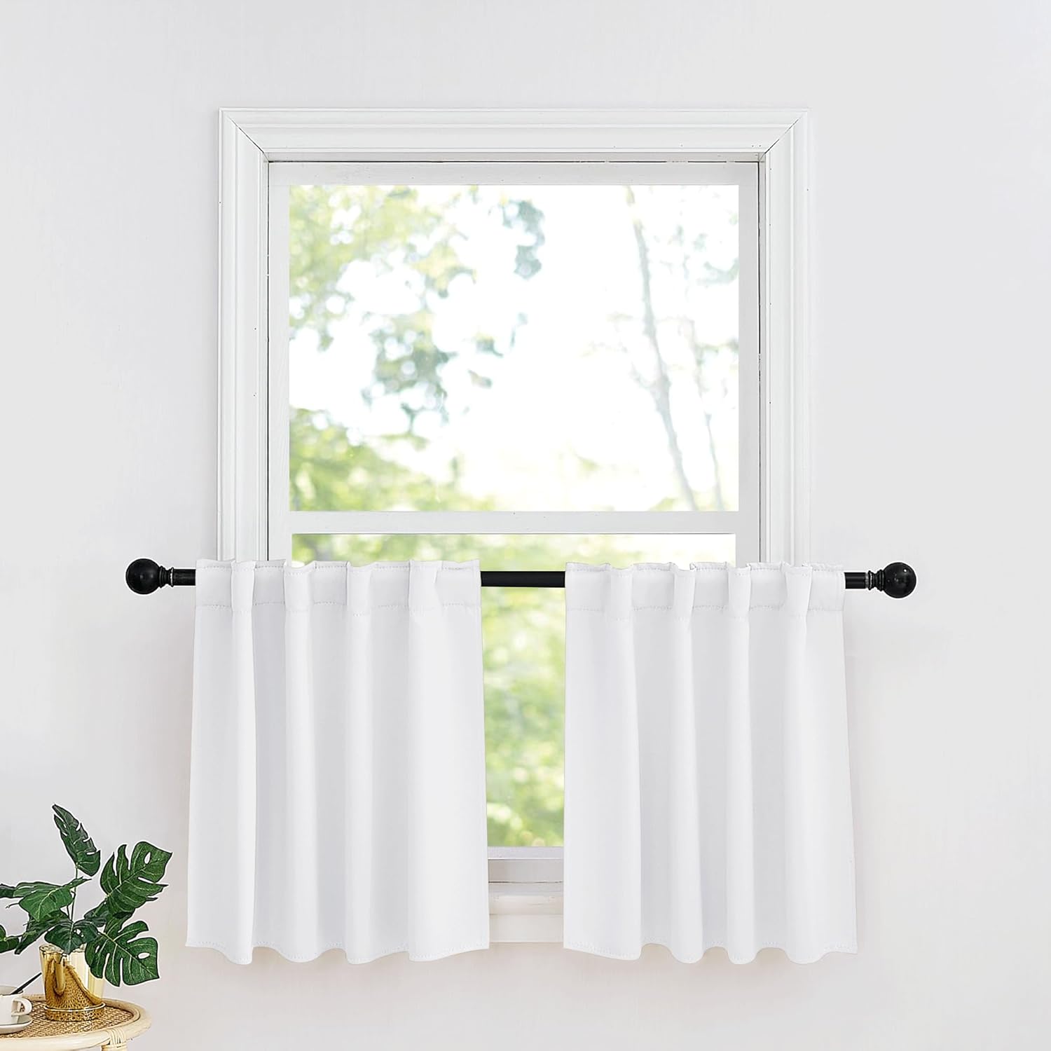 RYB HOME Small Window Curtains - Blackout Insualting Privacy Curtains for Kids Bedroom Kitchen