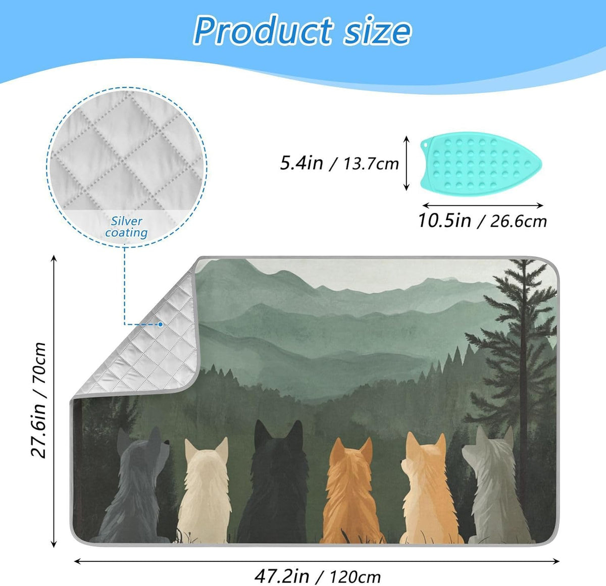 Ironing Mat Portable Ironing Pad Ironing Blanket for Table Top Heat Resistance Double-Side Using