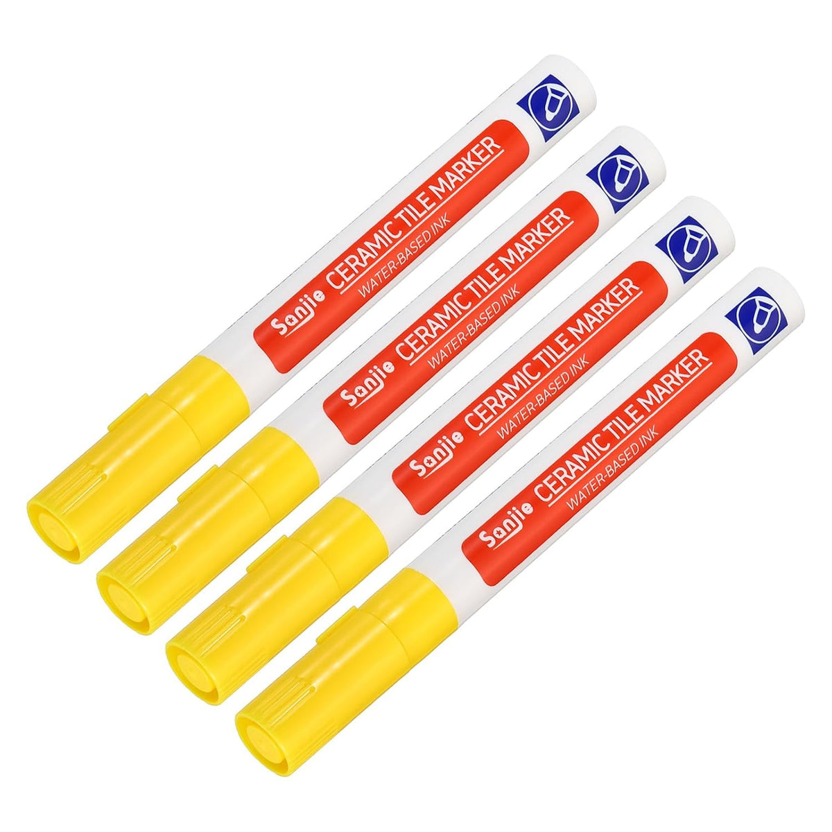 YOKIVE 4 Pcs Grout Paint Pen, Waterproof Yellow Paint Tile Marker, Restoring Grout Lines, Great for
