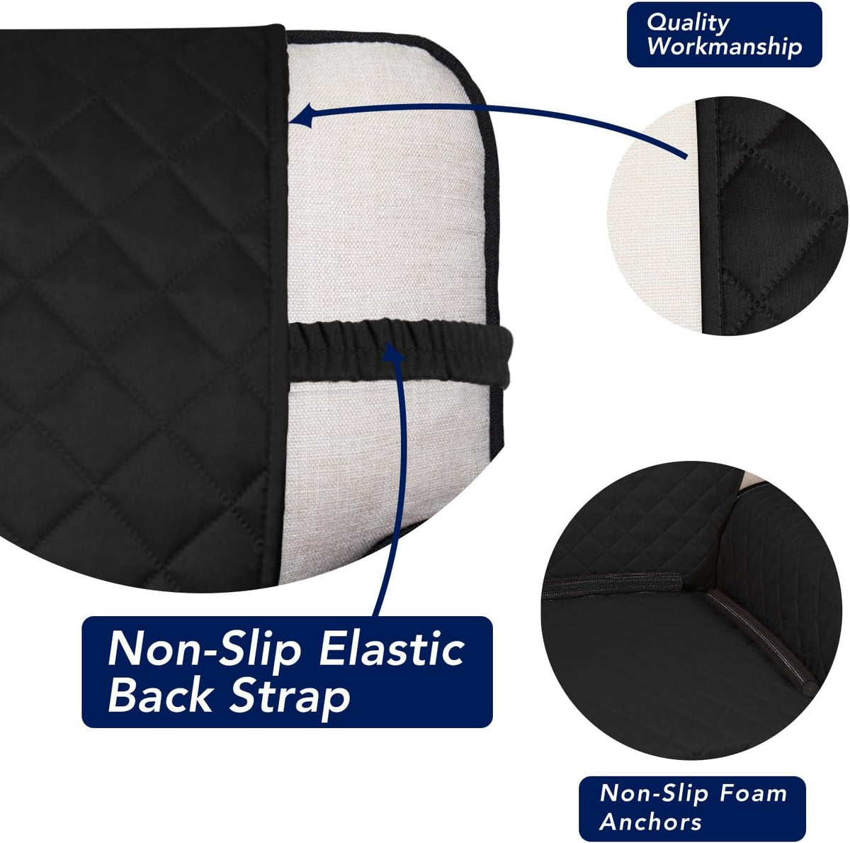 PureFit Reversible Quilted Sofa Cover, Water Resistant Slipcover Furniture Protector, Washable
