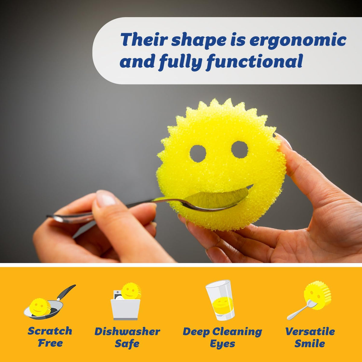 Scrub Daddy 4 Scrub Daddy Sponges & 4 Scrub Mommy Kitchen Sponges - Scratch-Free for Dishes &